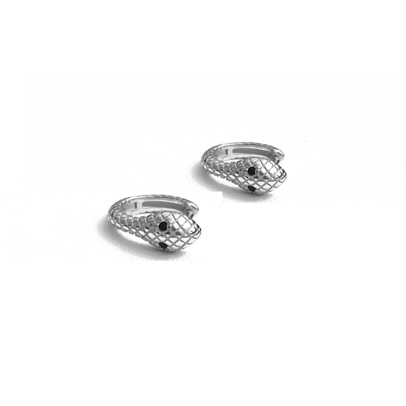 Engraved Snake Huggie Earrings