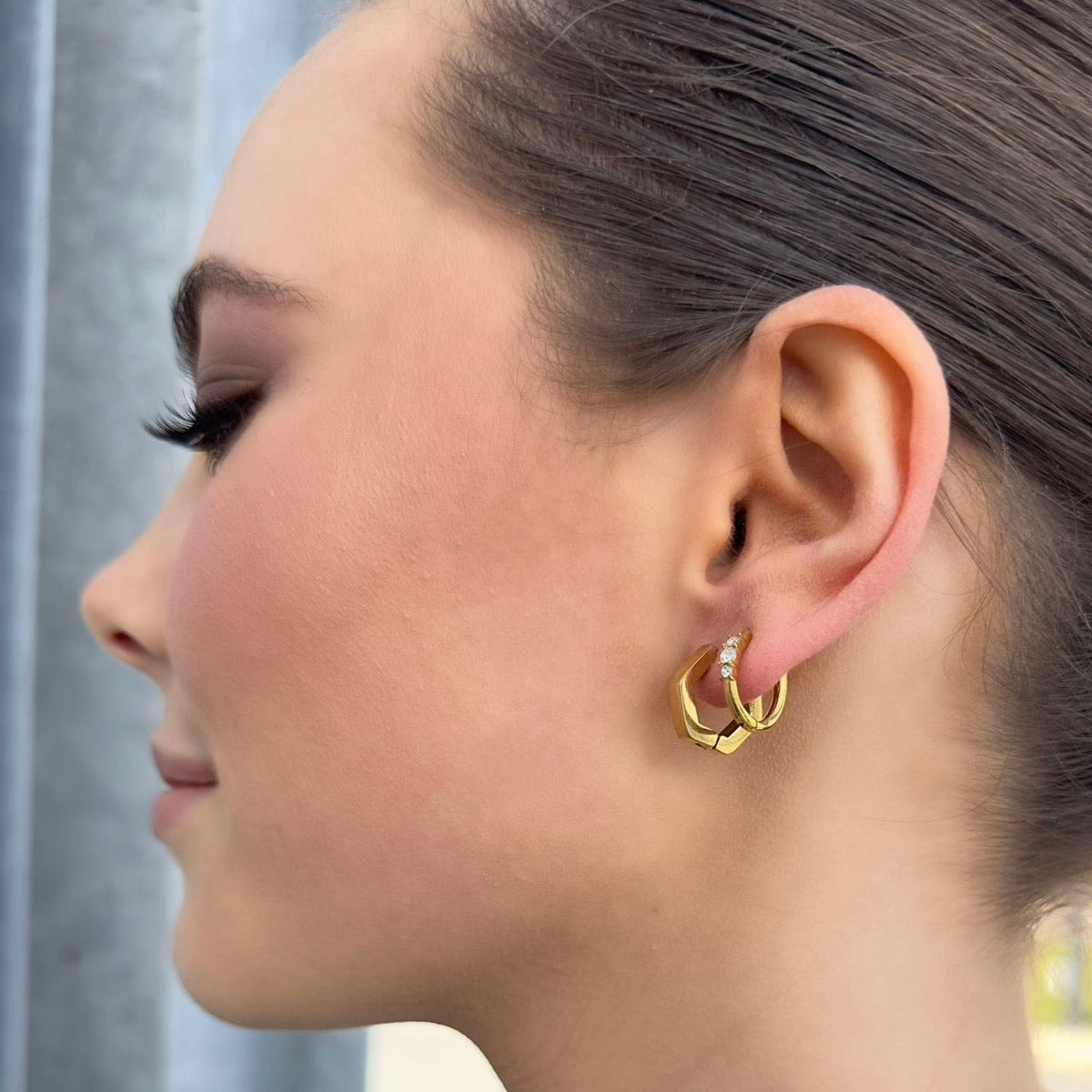 Momentum Geometric Huggie Earrings