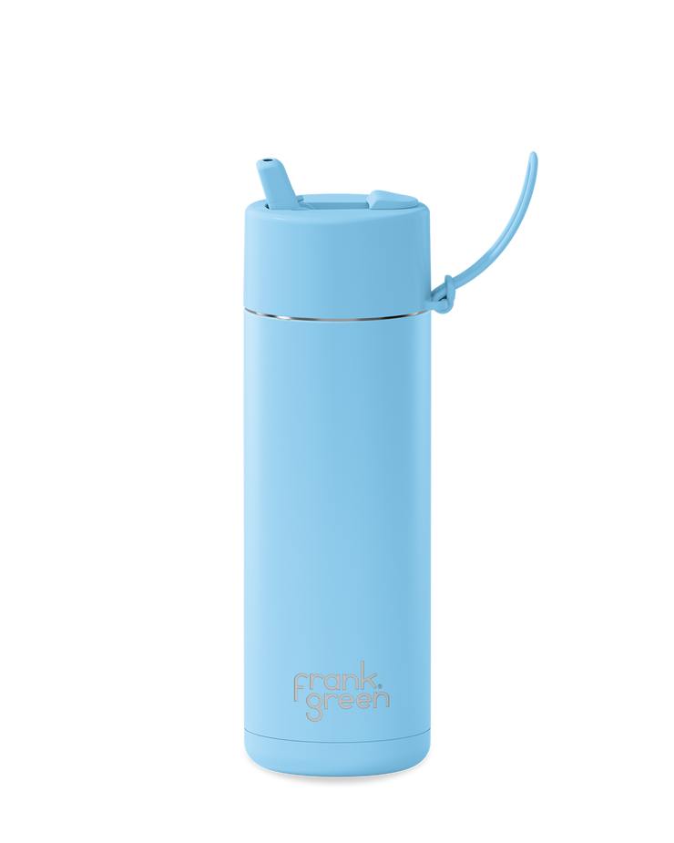 Frank Green 20oz Bottle - Sky Blue w Flip Lid