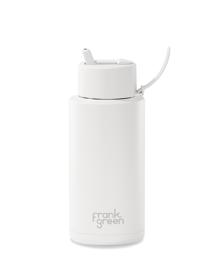 Frank Green 34oz Bottle - Cloud w Flip Straw Lid