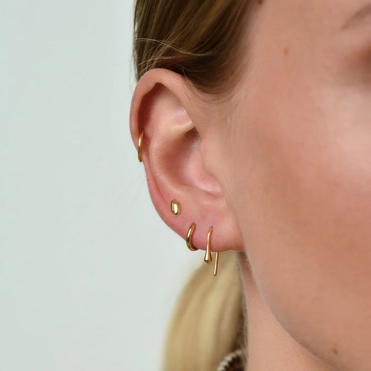 Gold Fluid Hook Earrings