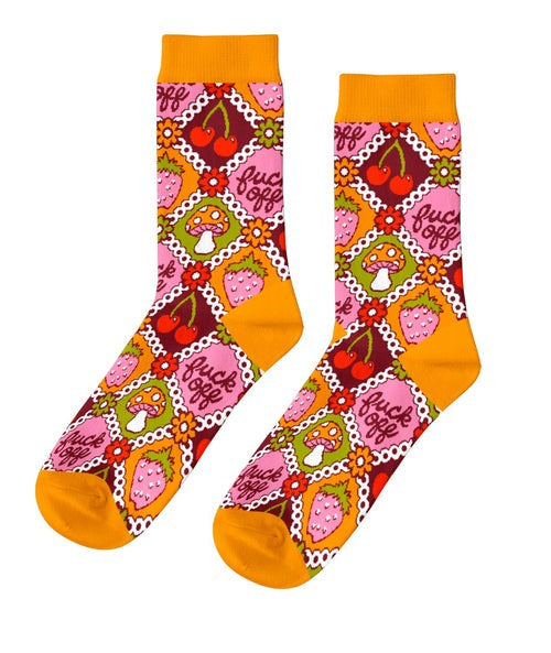 Womens Socks - F* Off Retro