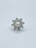 Diamante Brooch - Flower w Pearl