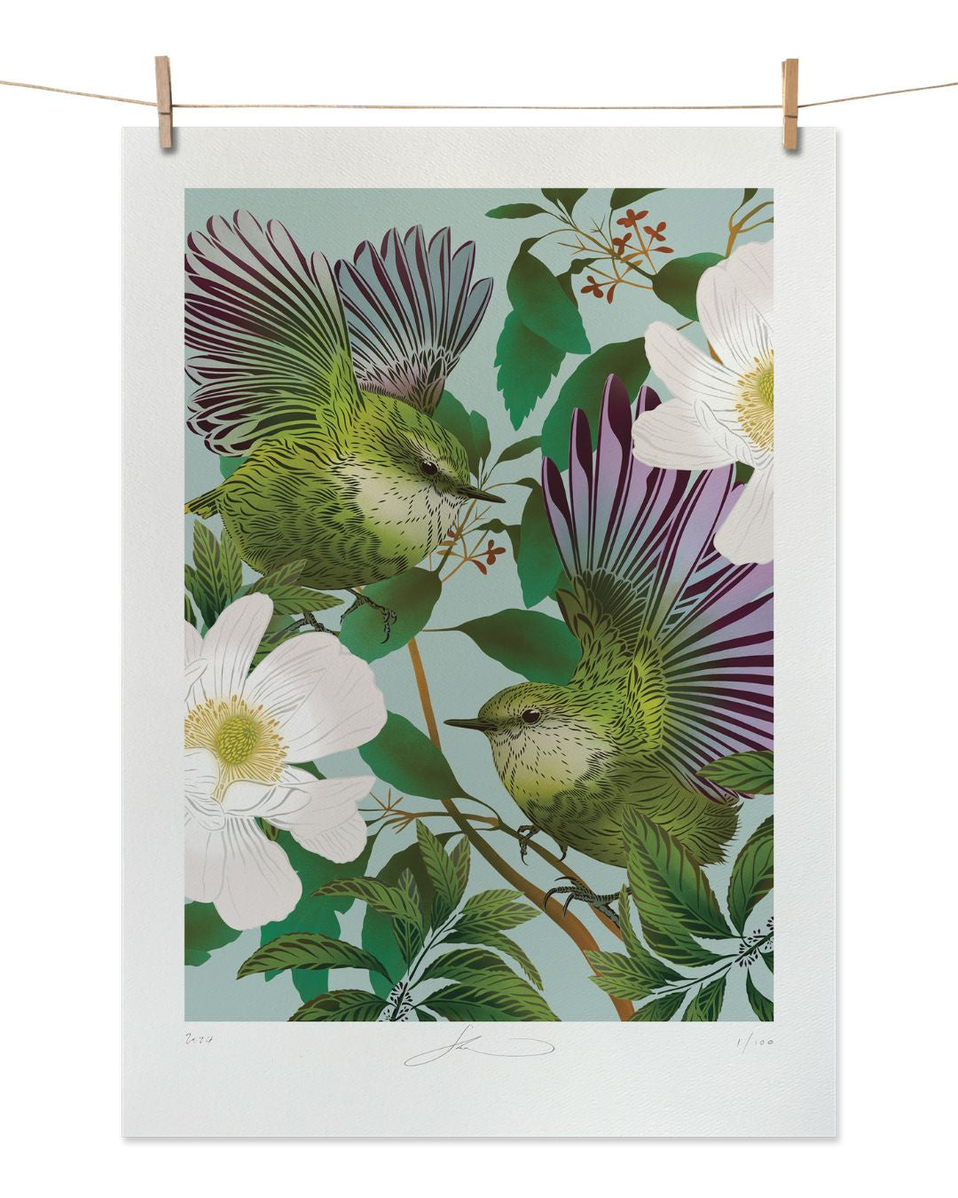 Flox Print - Titipounamu & Karamu