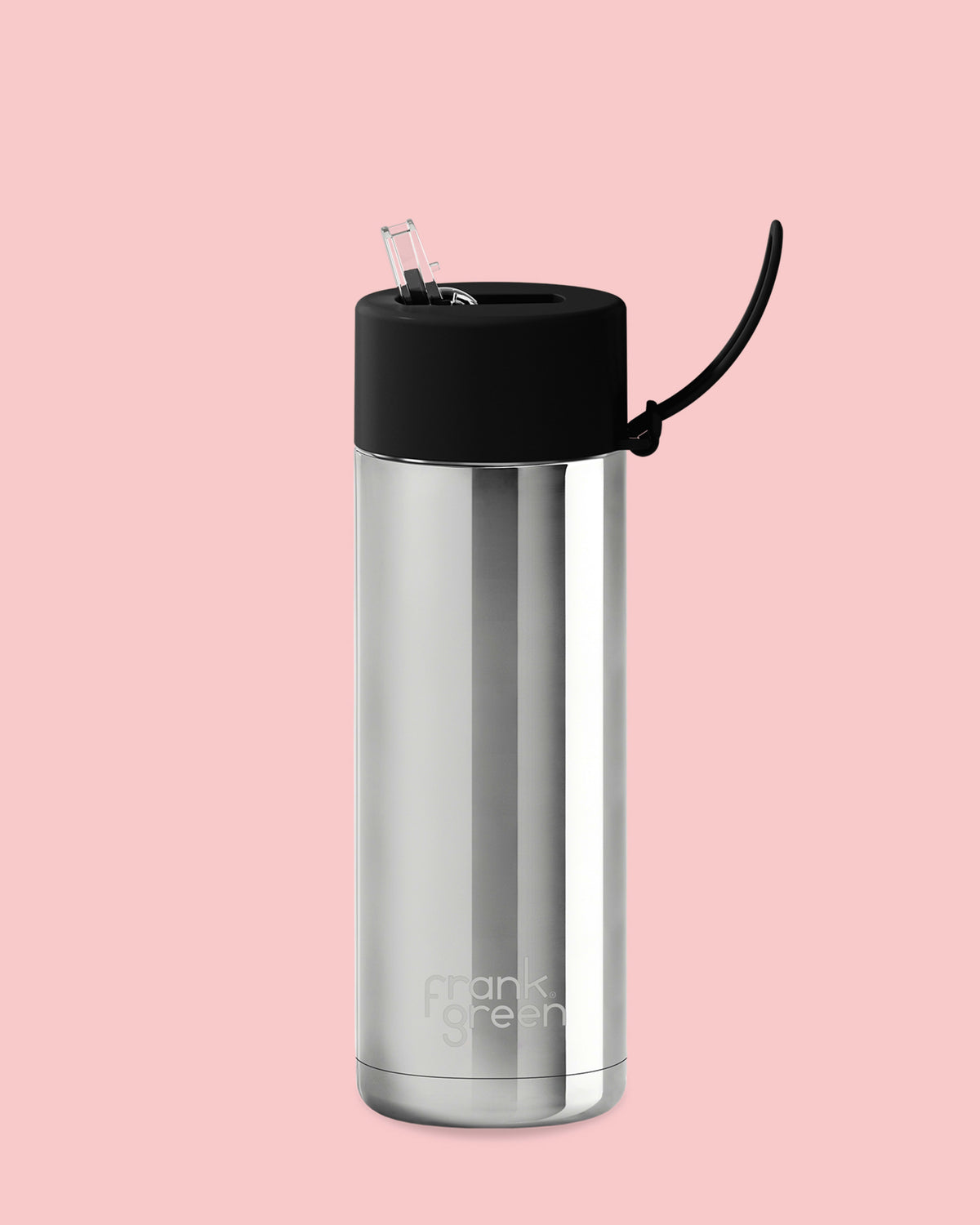 Frank Green 20oz Bottle Silver w Black Lid