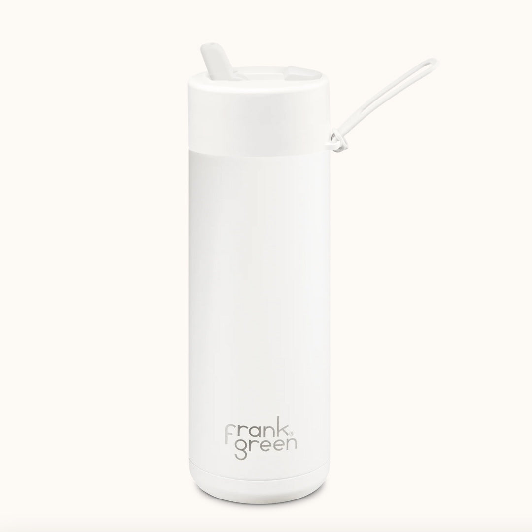 Frank Green 20oz Bottle - Cloud w Flip Straw Lid