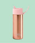 Frank Green 20oz Stainless Steel Ceramic Reusable Bottle Rose Gold with Flip  Straw Lid