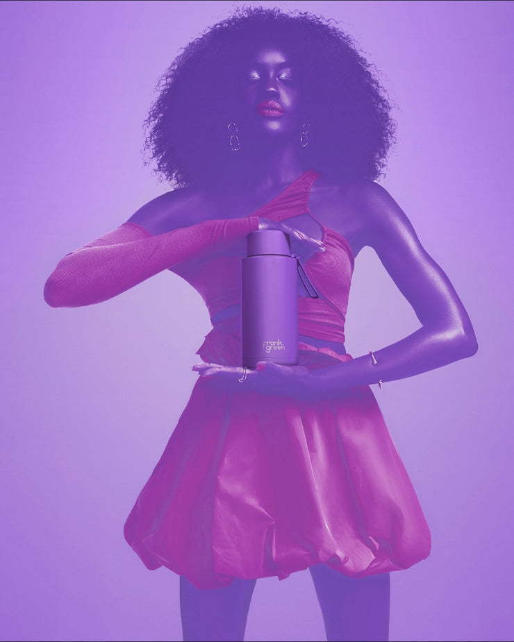 Frank Green 34oz Bottle - Cosmic Purple w Straw Lid
