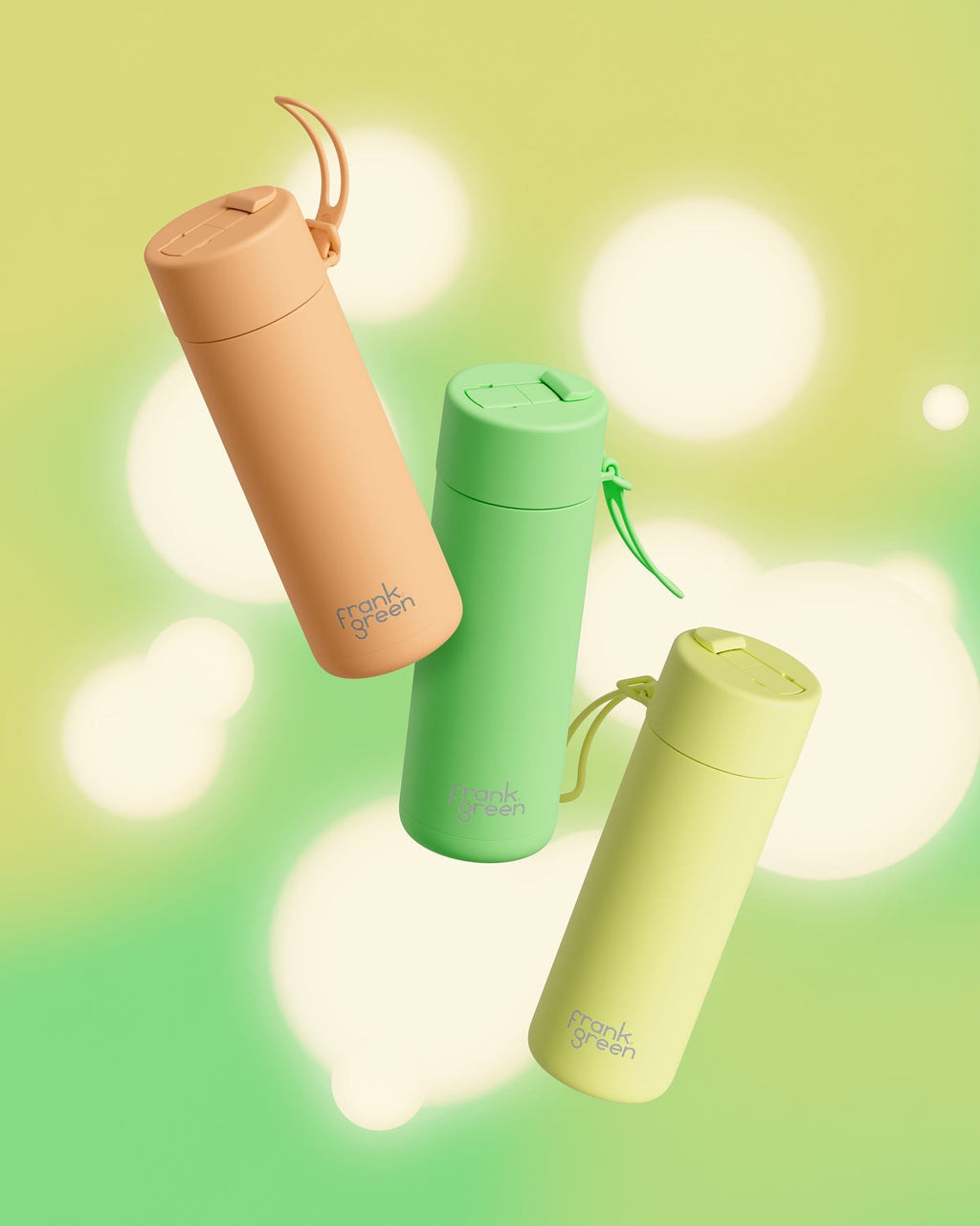 Frank Green 20oz Bottle - Star Glow w Flip Straw Lid