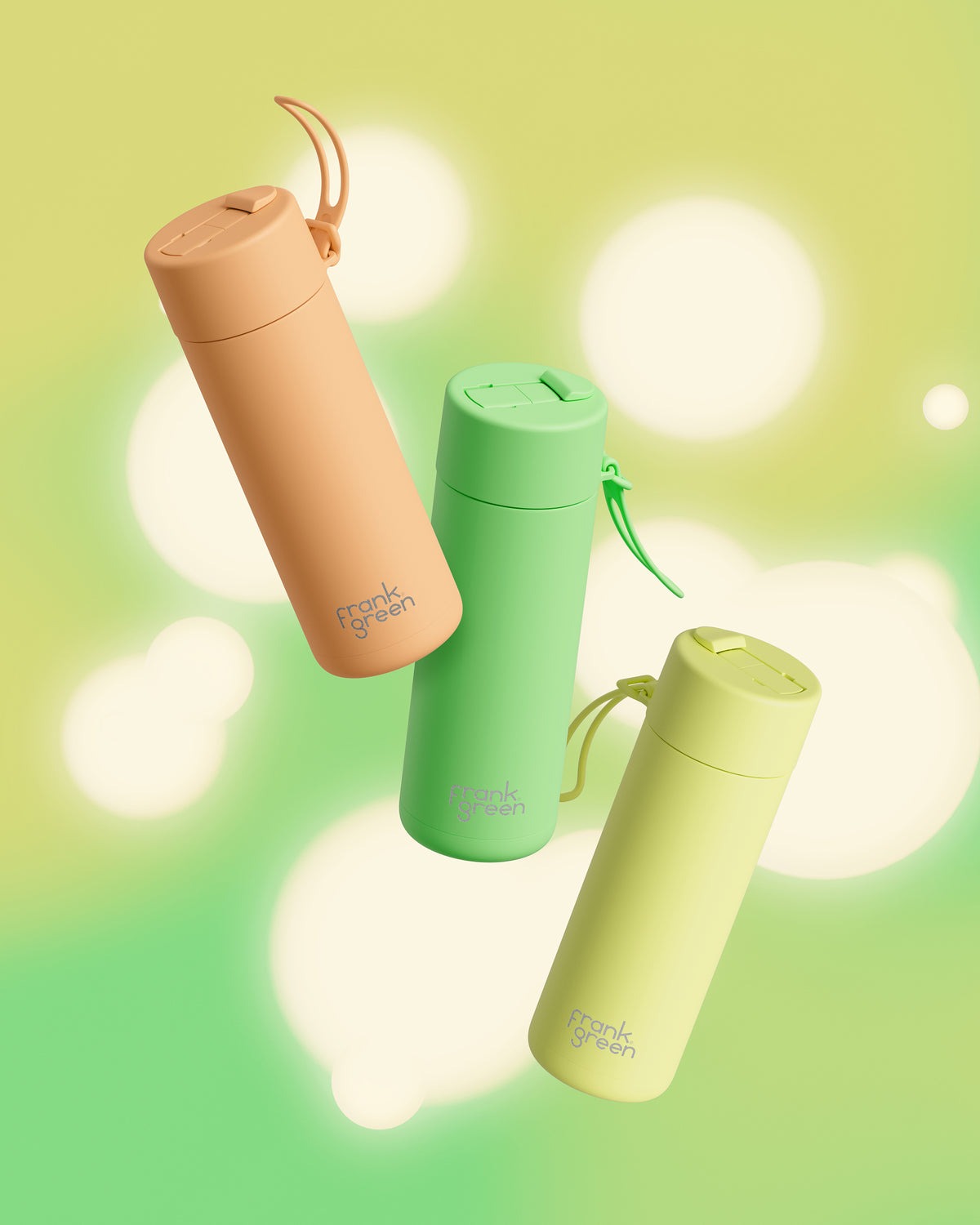 Frank Green 20oz Bottle - Star Glow w Flip Straw Lid