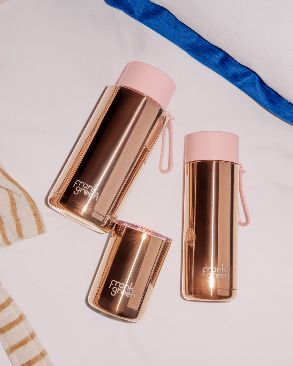 Frank Green 20oz Stainless Steel Ceramic Reusable Bottle Rose Gold with Flip  Straw Lid