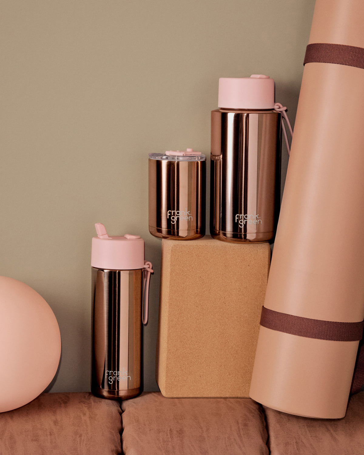 Frank Green 34oz Stainless Steel Ceramic Reusable Bottle Rose Gold with Flip  Straw Lid