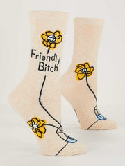 Womens Crew Socks - Friendly Bitch