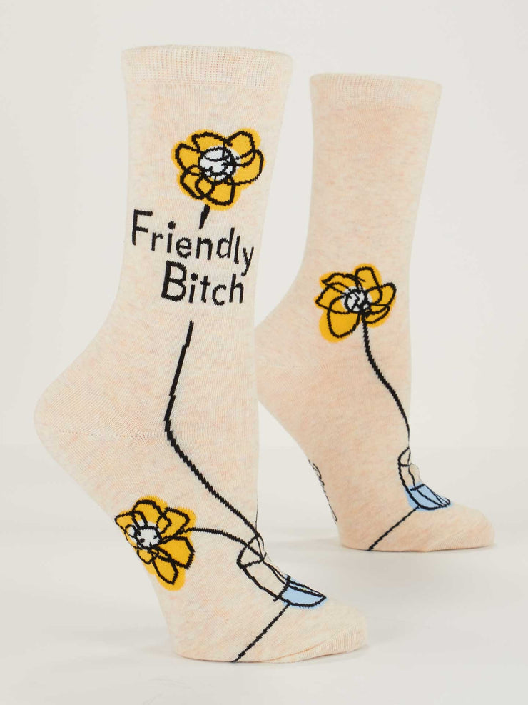 Womens Crew Socks - Friendly Bitch