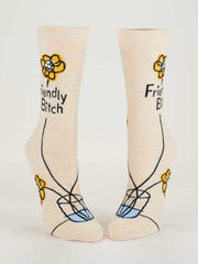 Womens Crew Socks - Friendly Bitch
