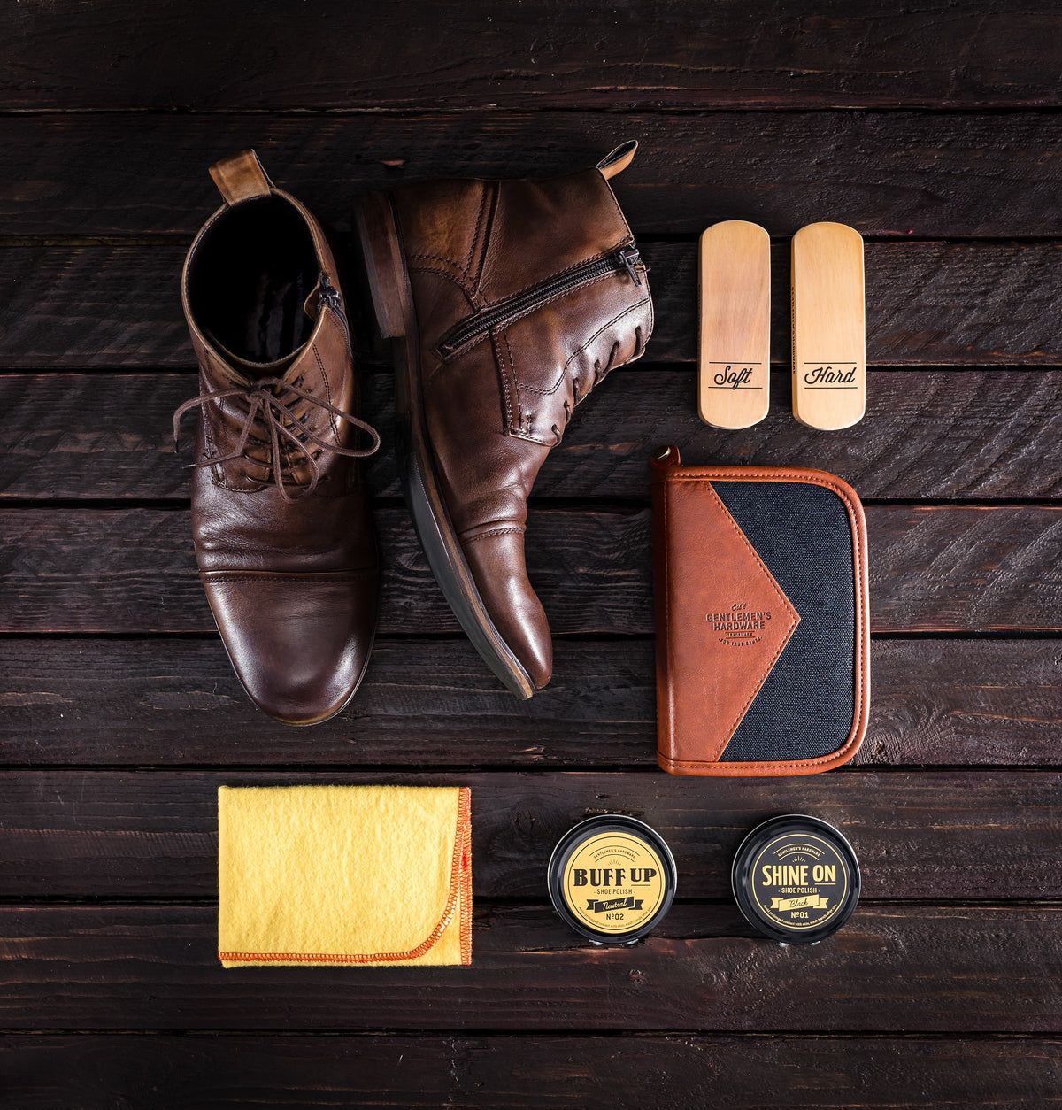 Charcoal Shoe Shine Kit