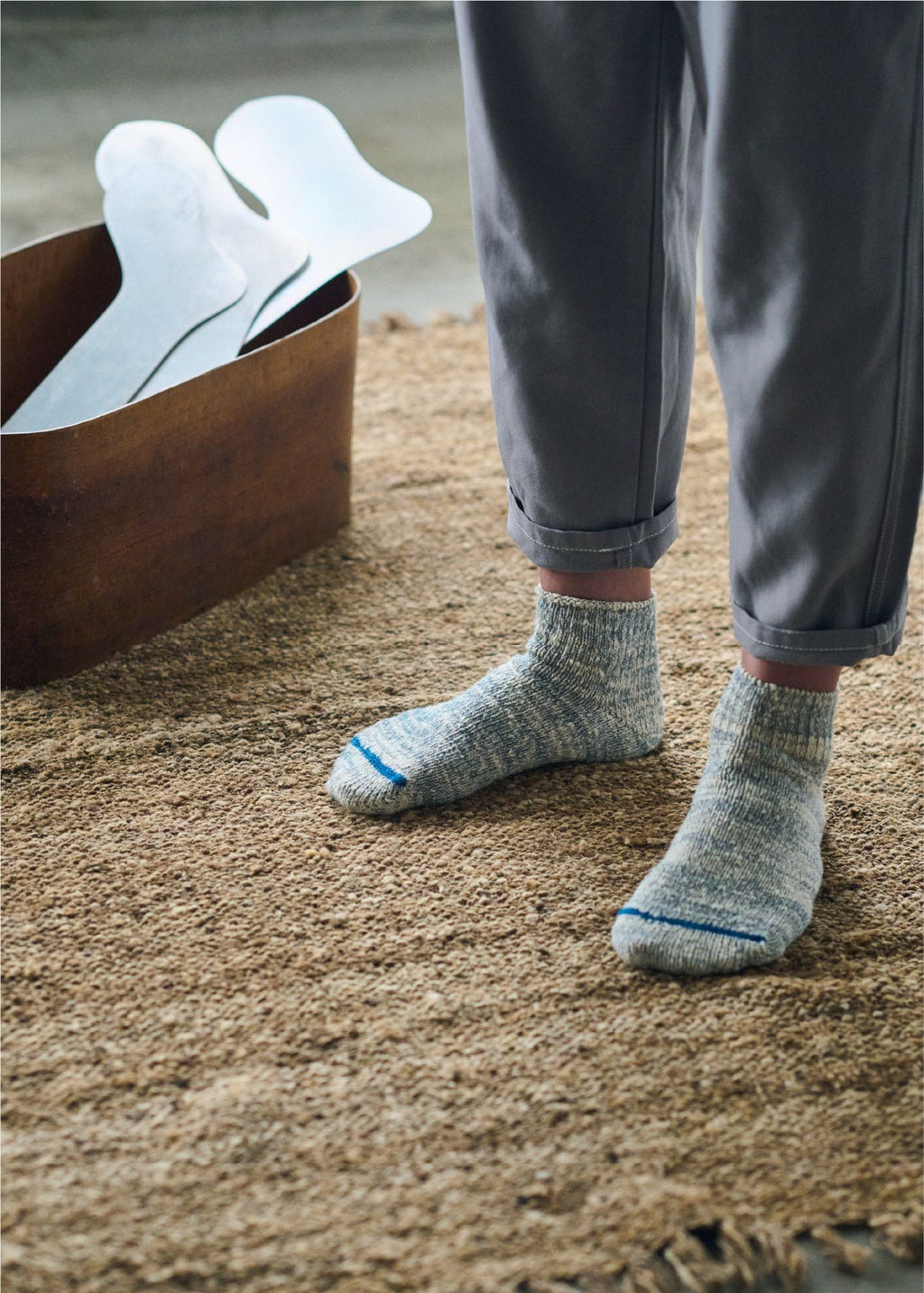 Garabou Organic Cotton Ankle Socks - Indigo