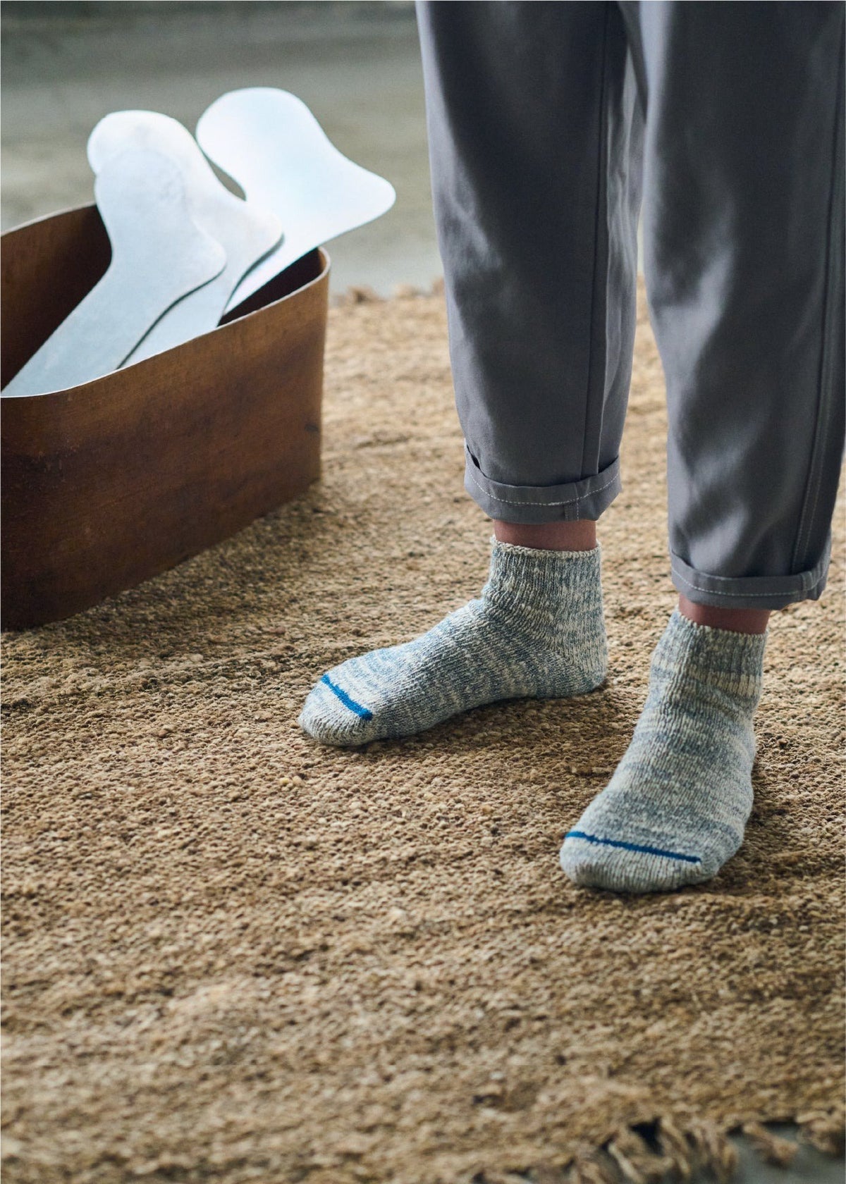 Garabou Organic Cotton Ankle Socks - Indigo