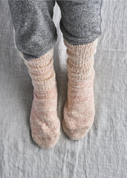 Garabou Organic Cotton Slipper Socks - Natural