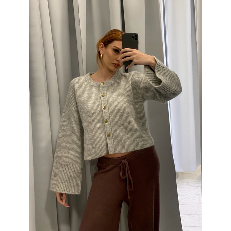 Glow For Me Cardi Light Grey Marle