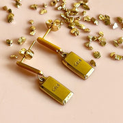 Gold Bar Drop Earrings