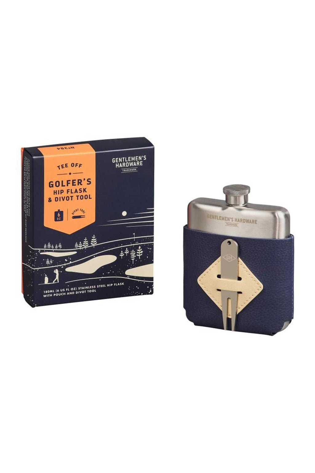 Golfers Hip Flask & Divot Tool Set