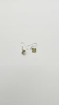 Sterling Silver Green Hook Earrings