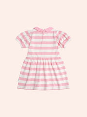 Strawberry Stripe Puff Sleeve Dress