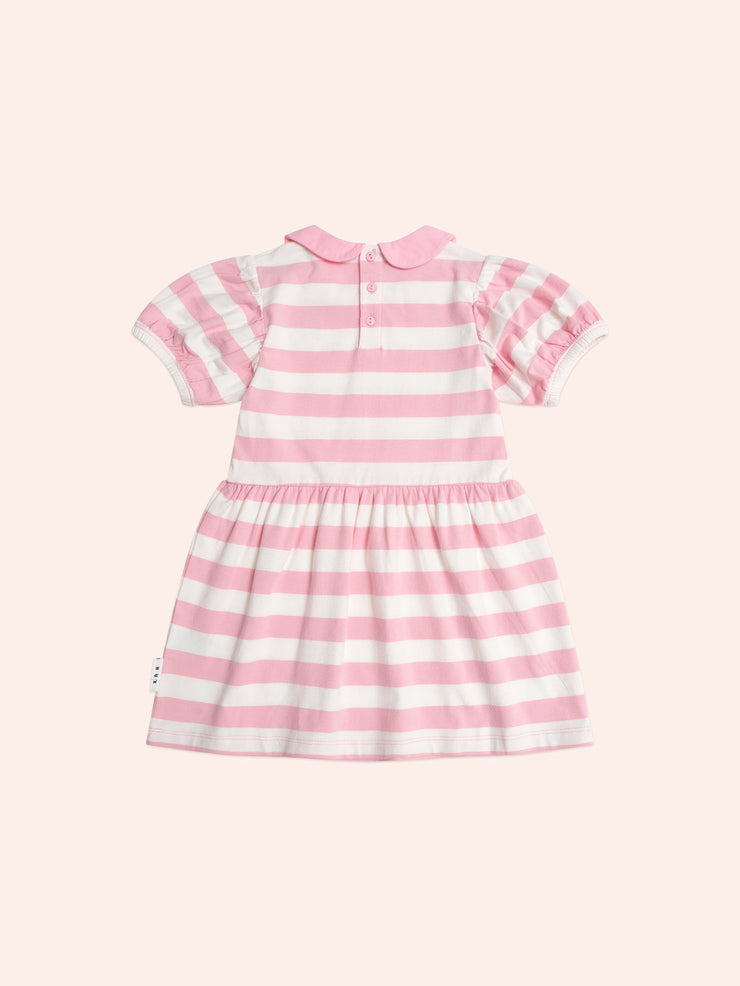 Strawberry Stripe Puff Sleeve Dress