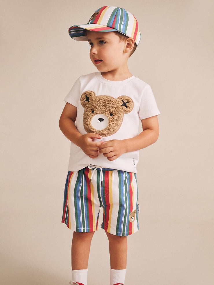 Furry Huxbear Crisp White Tee - White