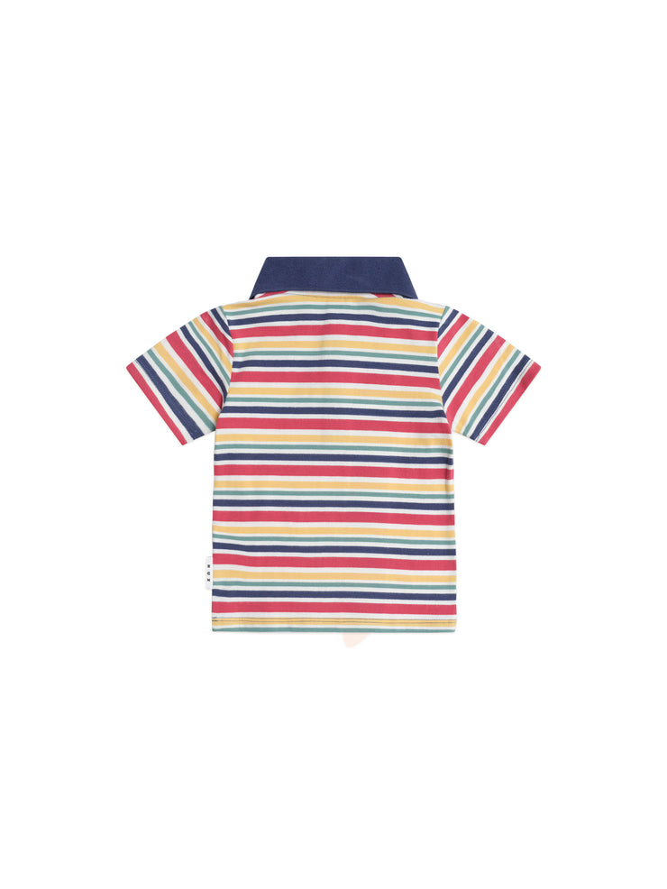 Polo Tee - Vintage Stripe