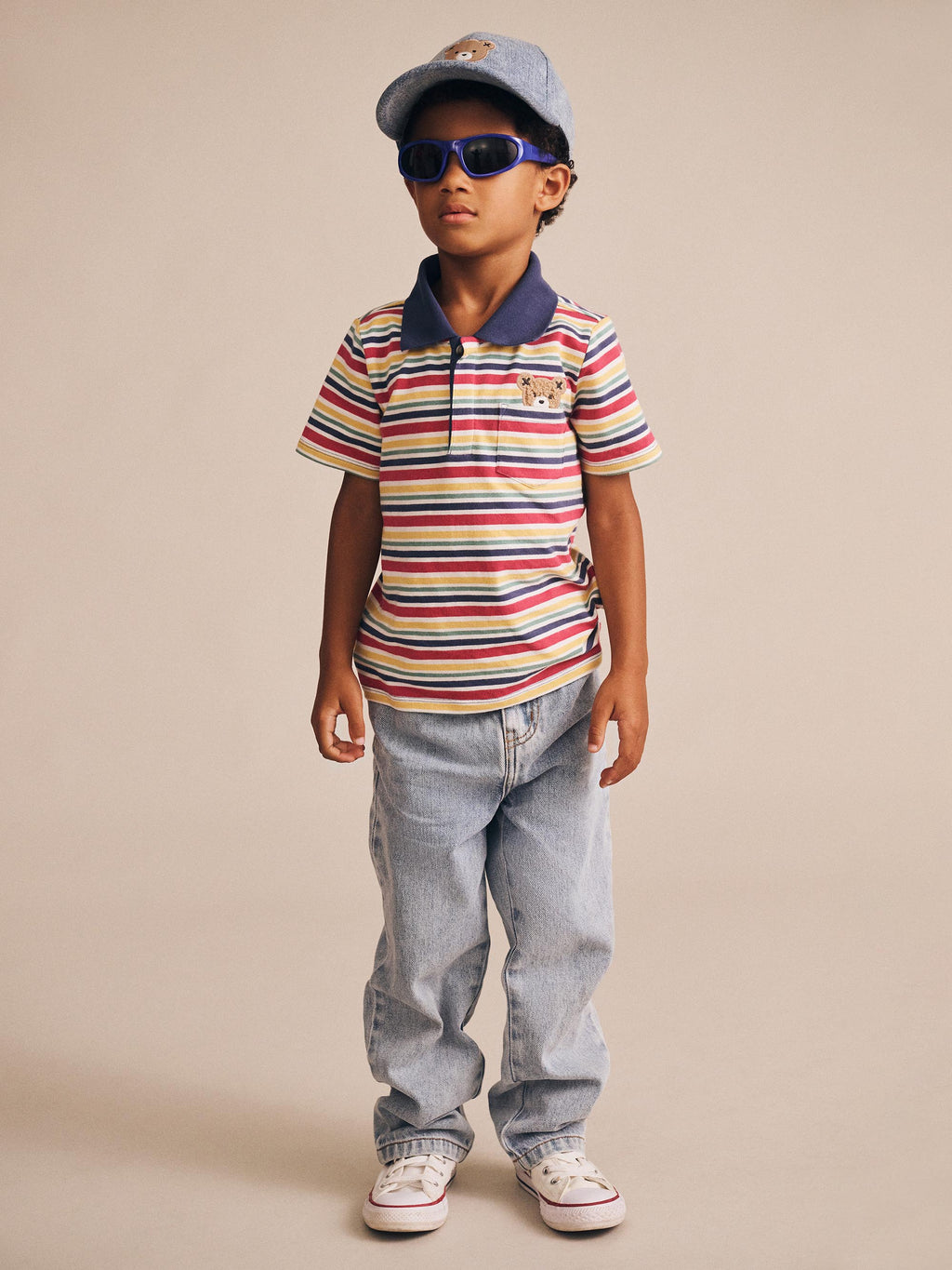 Polo Tee - Vintage Stripe Was $60 Now