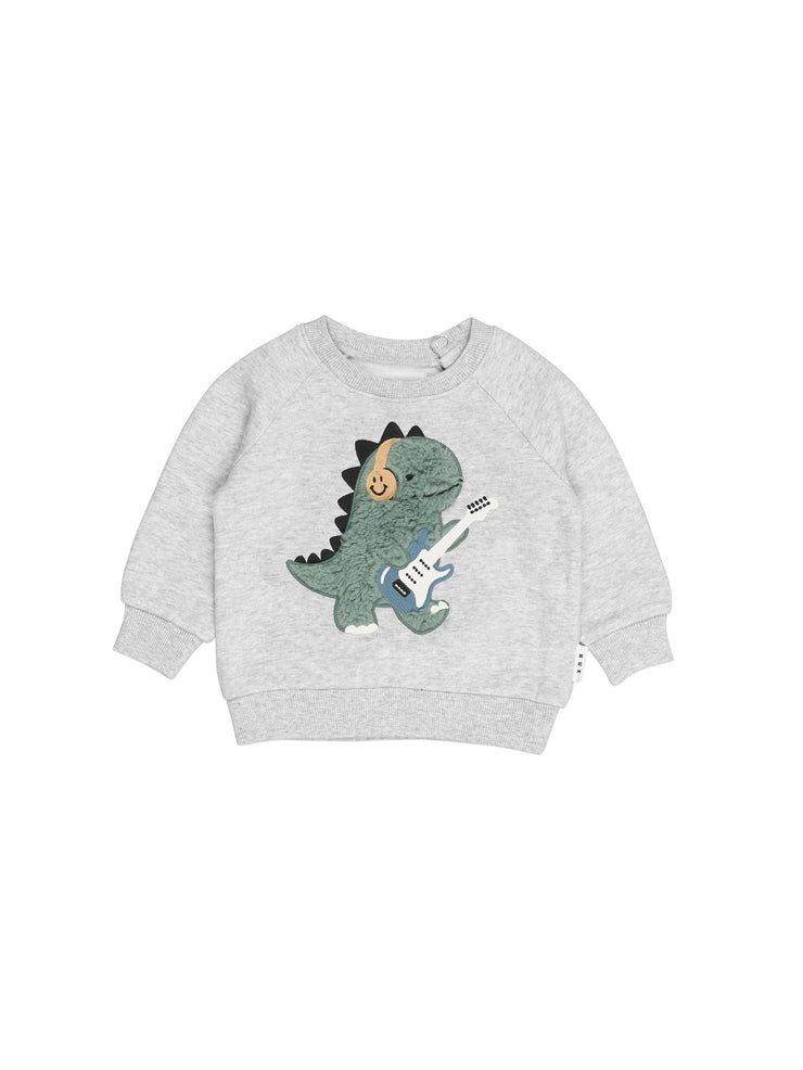 Furry Dino Sweatshirt - Grey Marle Was $75 Now