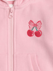 Zip Up Frill Hoodie - Apricot