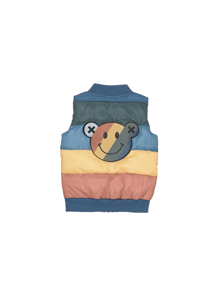 Smiley Rainbow Puffer Vest - Multi Was $125 Now
