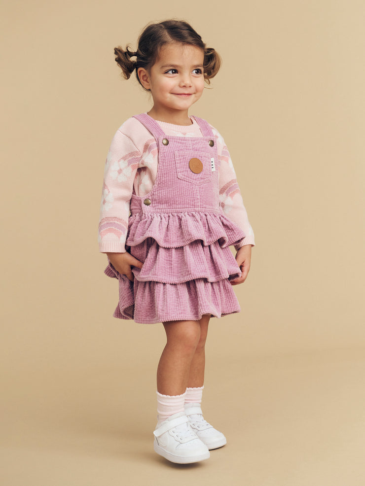 Flower Bow Knit Jumper - Pink Pearl