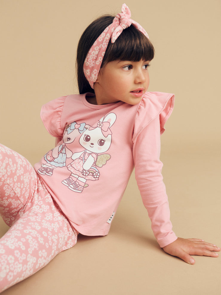 Peek A Boo Bunny Legging - Dusty Rose Was $56 Now