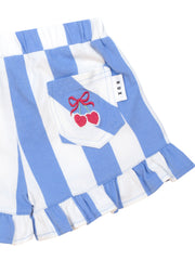 Seaside Cherry Stripe Frill Skort - Almond/Milk V2