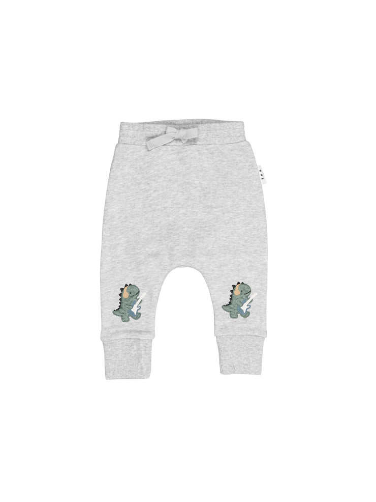 Furry Dino Drop Crotch Pants - Grey Marle Was $70