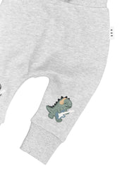 Furry Dino Drop Crotch Pants - Grey Marle Was $70