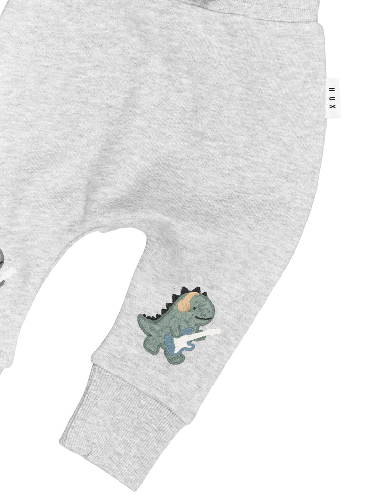Furry Dino Drop Crotch Pants - Grey Marle Was $70