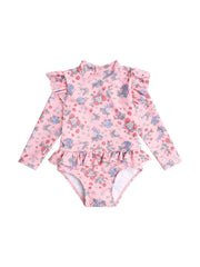 Strawberry Garden Frill Swimsuit - Strawberry