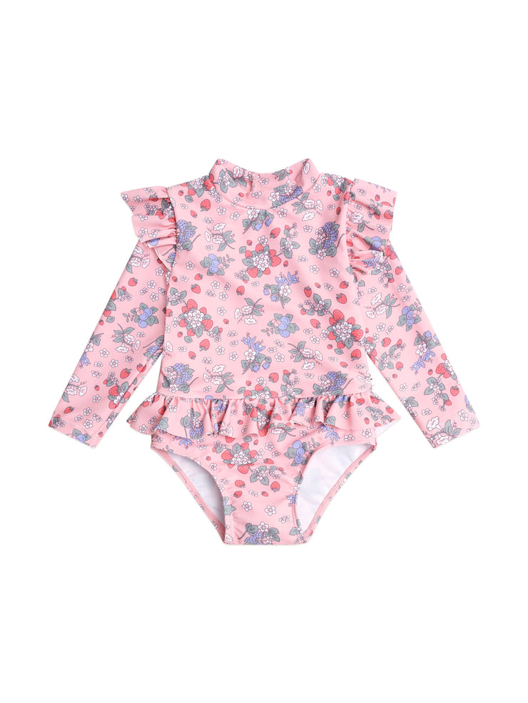 Strawberry Garden Frill Swimsuit - Strawberry