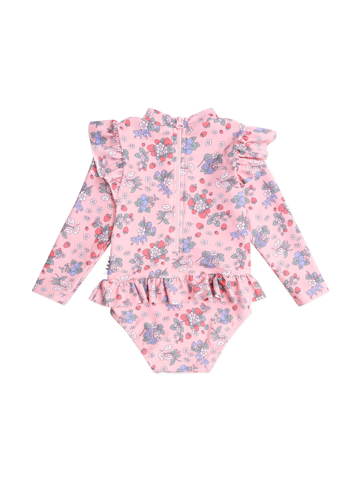 Strawberry Garden Frill Swimsuit - Strawberry