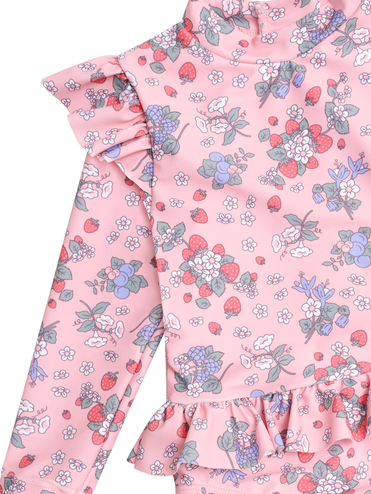 Strawberry Garden Frill Swimsuit - Strawberry