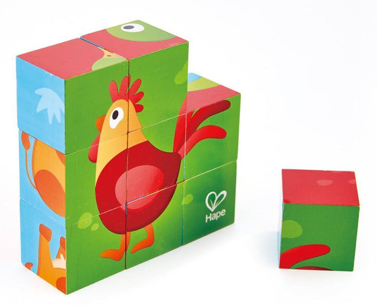 Hape Farm Animal Block Puzzle - 9 pce