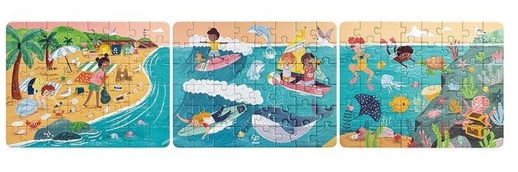 Hape 3 in 1 Puzzle & Storytelling - Ocean Friends