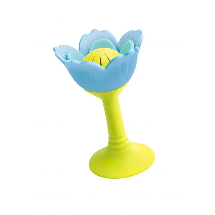 Flower Rattle & Teether - Blue