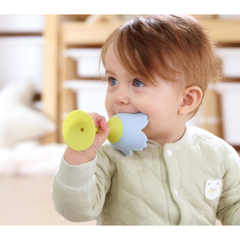 Flower Rattle & Teether - Blue