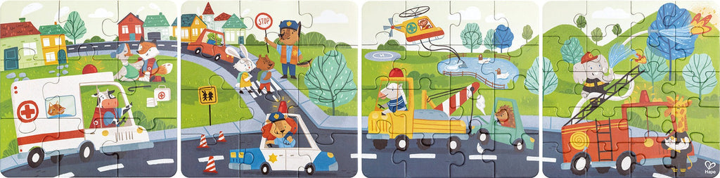 Hape 4 in 1 Rescue Vehicles Puzzle